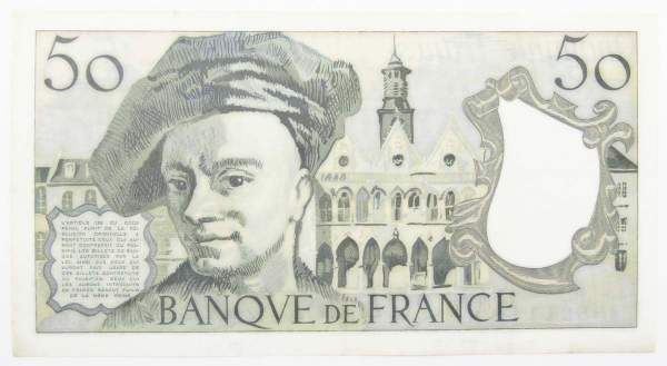 Банкнота 50 франков 1991 года Франция (Кантен де Латур)