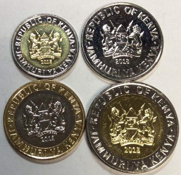 Набор регулярных монет Кении 2018 года, 4 монеты