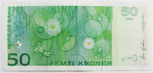 Банкнота 50 крон 2000 года Норвегия