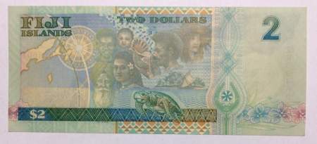 Банкнота 2 доллара 2000 года Миллениум Фиджи