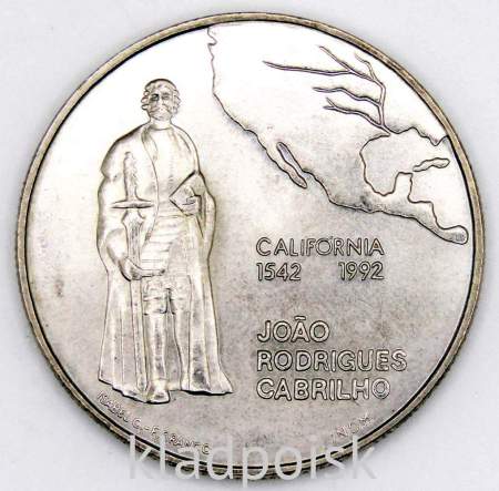 Монета 200 эскудо 1992 года, 450 лет открытию Калифорнии, Португалия
