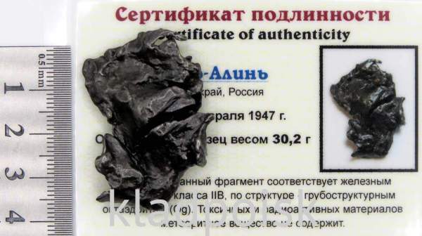 Осколок метеорита Сихотэ-Алинь арт 43