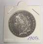 Монета 1 доллар Моргана США, Серебро 900 пр., 1900 год