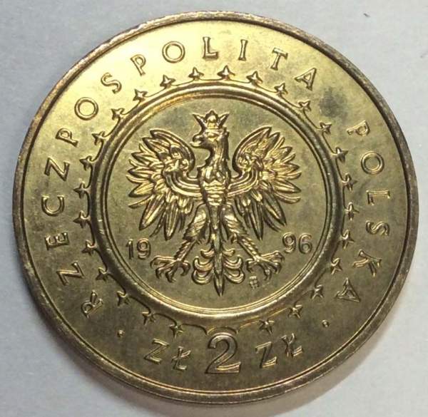 Монета 2 злотых Польша Лидзбарк-Варминьский замок из серии Замки и дворцы Польши, 1996