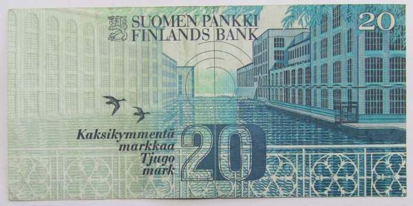 Банкнота 20 марок 1993 года Финляндии Банкнота 20 марок 1993 года Финляндии