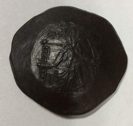 Монета Византии Фоллис (скифата) Император Исаак II Ангел. 1185-1195 гг, 1203-1204 гг.