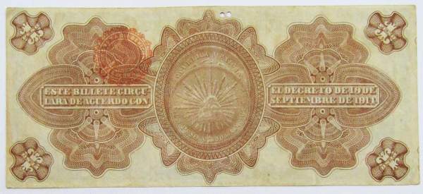 Банкнота 1 песо 1914 года Мексика