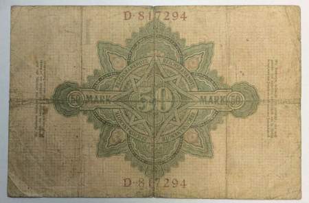 Банкнота 50 марок 1906 года Германия