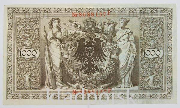Банкнота 1000 марок 1910 года - Германия Банкнота 1000 марок 1910 года - Германия