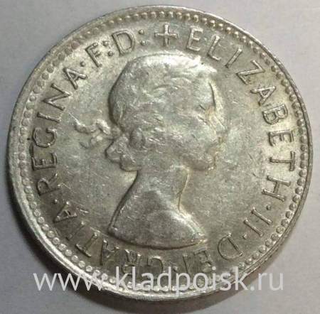 Монета 1 шиллинг 1961 года Австралия