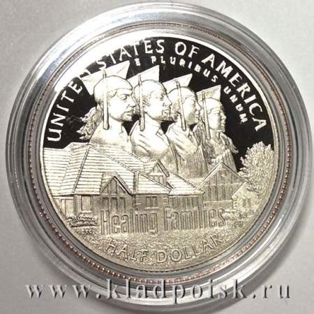 Монета 50 центов США Приют «Город мальчиков» (Boys Town) 2017 с сертификатом, в коробке, Proof