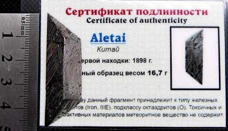 Ограненный осколок метеорита Aletai, арт 7 Ограненный осколок метеорита Aletai, арт 7