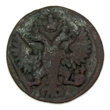 Монета полушка 1748 года, Российская Империя, Елизавета Петровна