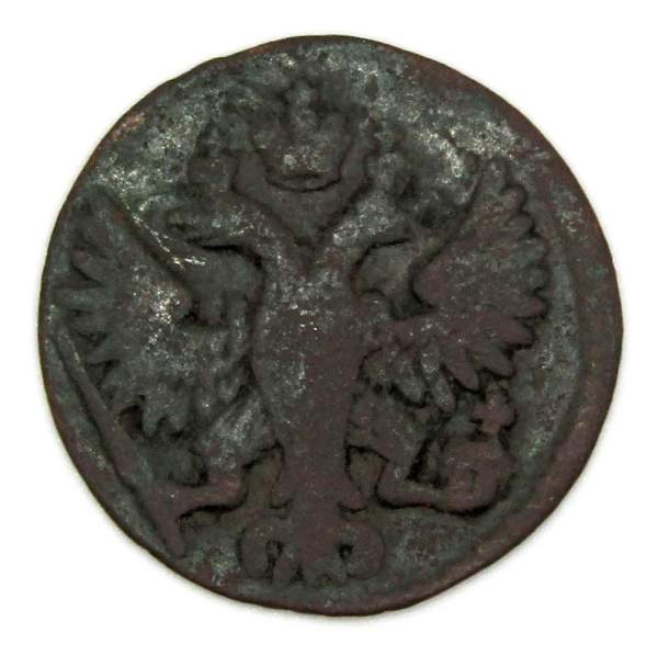 Монета полушка 1748 года, Российская Империя, Елизавета Петровна