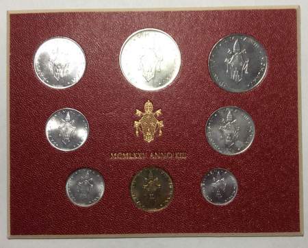 Набор из 8 монет Ватикана, Флора и фауна, 1975 г.