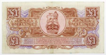 Банкнота 1 фунт 1948 года - Вооруженные силы Великобритании, арт 4