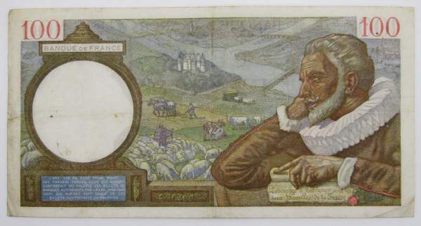 Банкнота 100 франков 1941 года Франция Банкнота 100 франков 1941 года Франция