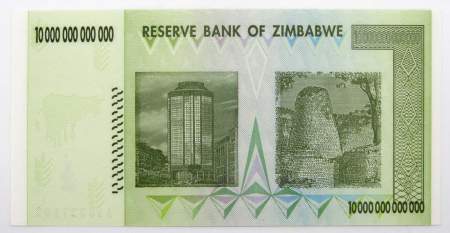 Банкнота Зимбабве 10 триллионов долларов 2008 года