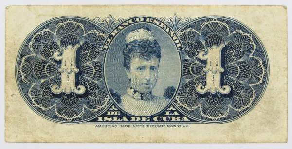 Банкнота 1 песо 1896 года Куба
