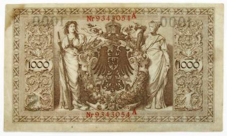 Банкнота 1000 марок 1910 года - Германия, арт 3
