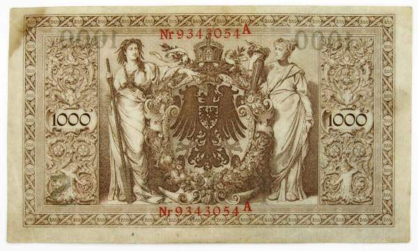 Банкнота 1000 марок 1910 года - Германия, арт 3