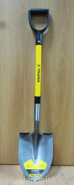 Лопата штыковая Truper, сферический ковш, черенок фибергласс, ручка полипропилен