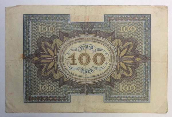Банкнота 100 марок 1920 года - Веймарская Республика Банкнота 100 марок 1920 года - Веймарская Республика