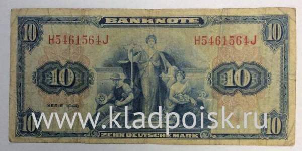 Банкнота 10 марок 1948 года, Германия (ФРГ)