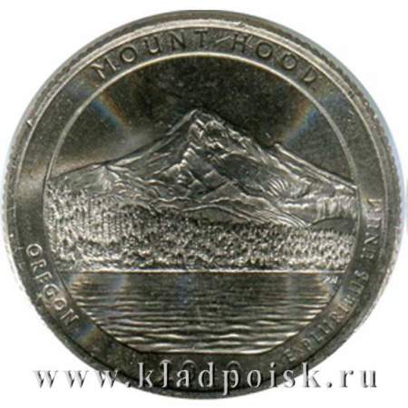 Монета 25 центов Национальный лес Маунт Худ, монетный двор D