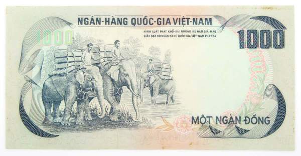 Банкнота Вьетнам 1000 донгов 1972 года
