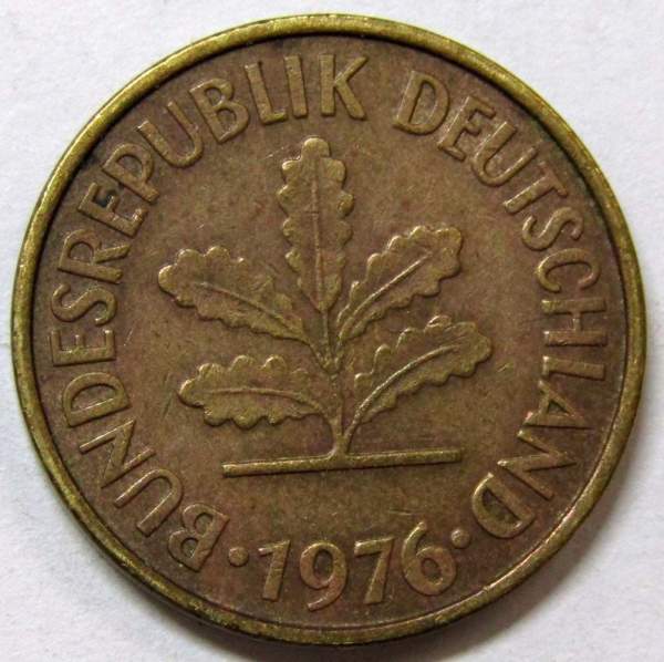 Монета 5 пфеннигов Германия 1976 (F)