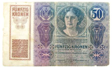 Банкнота 50 крон 1914 года Австрия