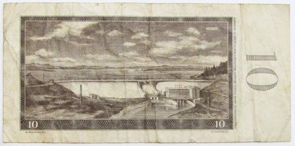 Банкнота 10 крон 1960 года Чехословакия