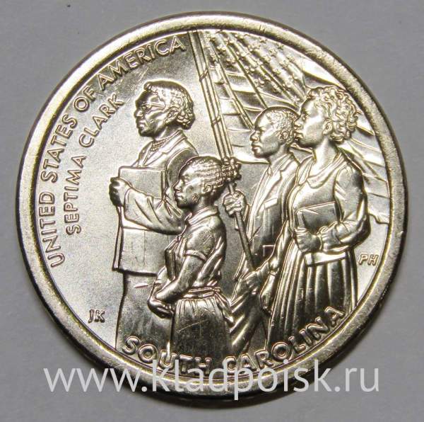 Монета 1 доллар США Септима Кларк серии Американские инновации и новаторы (2020) D Монета 1 доллар США Септима Кларк серии Американские инновации и новаторы (2020) D
