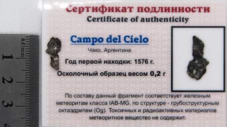 Осколок метеорита Campo del Cielo, арт 17