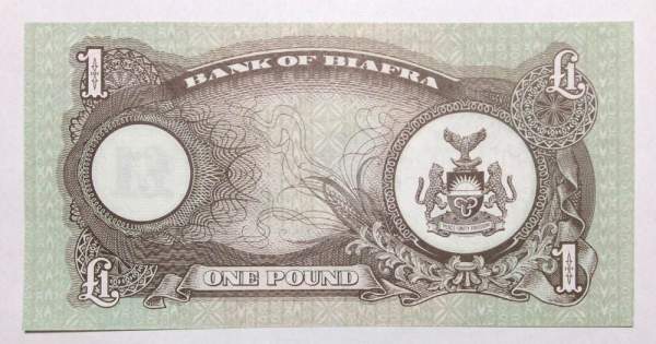 Банкнота 1 фунт 1968-1969 гг. Биафра Банкнота 1 фунт 1968-1969 гг. Биафра