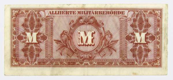 Банкнота 20 марок 1944 года, Германия, Оккупация Германии войсками союзников