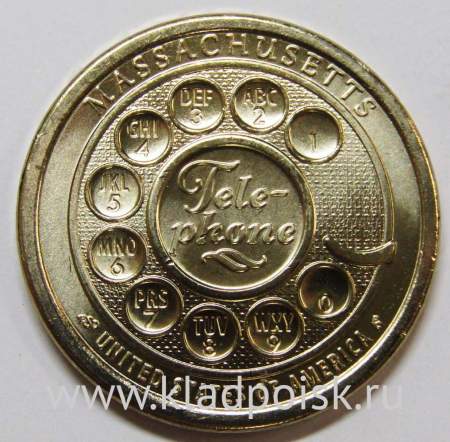 Монета 1 доллар США, Первый дисковой номеронабиратель, телефон, из серии Американские инновации и новаторы (2020) P