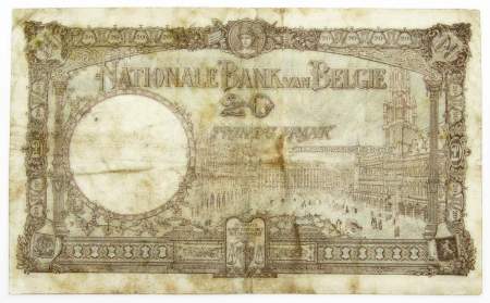 Банкнота 20 франков 1919 года Бельгия
