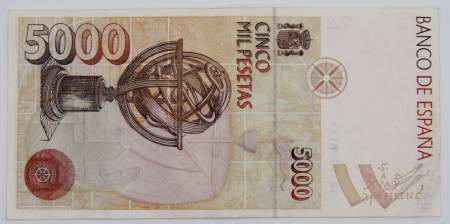 Банкнота 5000 песет 1992 года Испания, арт 3