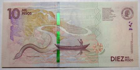 Банкнота 10000 песо 2016 года Колумбия