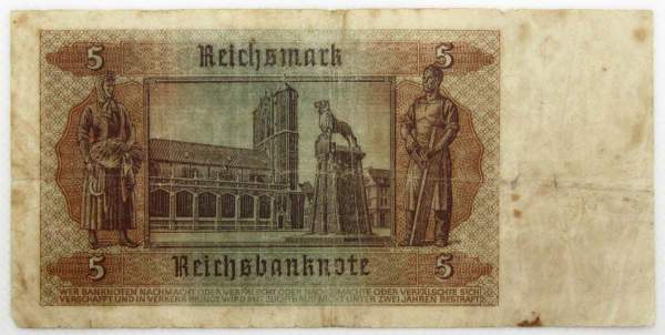 Банкнота 5 рейхсмарок 1942 года, Германия