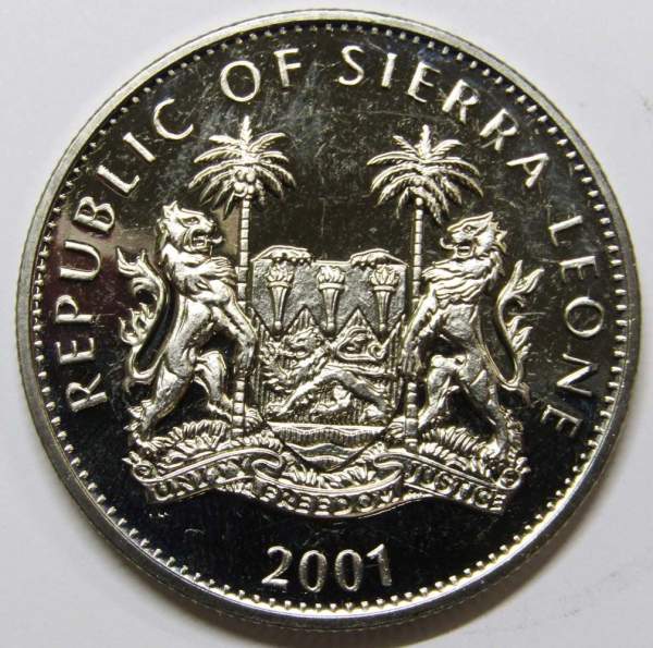Монета 1 доллар Сьерра-Леоне 2001, Тигр