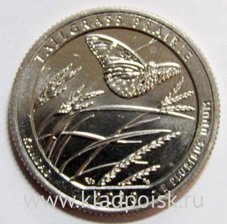 Монета 25 центов США Национальный заказник Таллграсс Прейри (2020) S