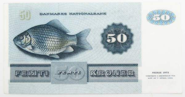 Банкнота 50 крон 1972 года Дания, арт 2