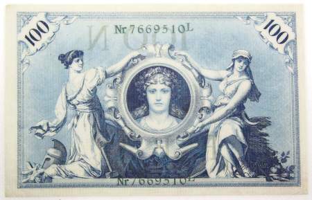 Банкнота 100 марок 1908 года Германия