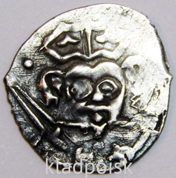 Денга Псковcкая, период самостоятельности, князь Довмонт/барс вправо, серебро, арт 5
