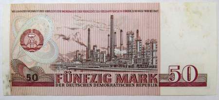 Банкнота 50 марок ГДР 1971 года