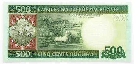 Банкнота 500 угий 2013 года Мавритания