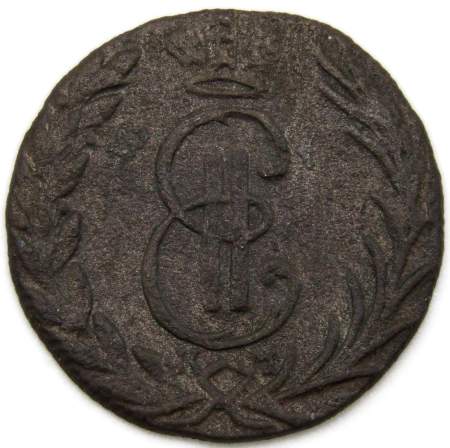 Монета 1 денга 1775 года КМ, Российская Империя, Екатерина II, сибирская монета
